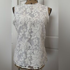 Ted Baker White Sleeveless Fitted Blouse